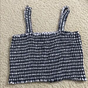Black and White Checkered Crop Top